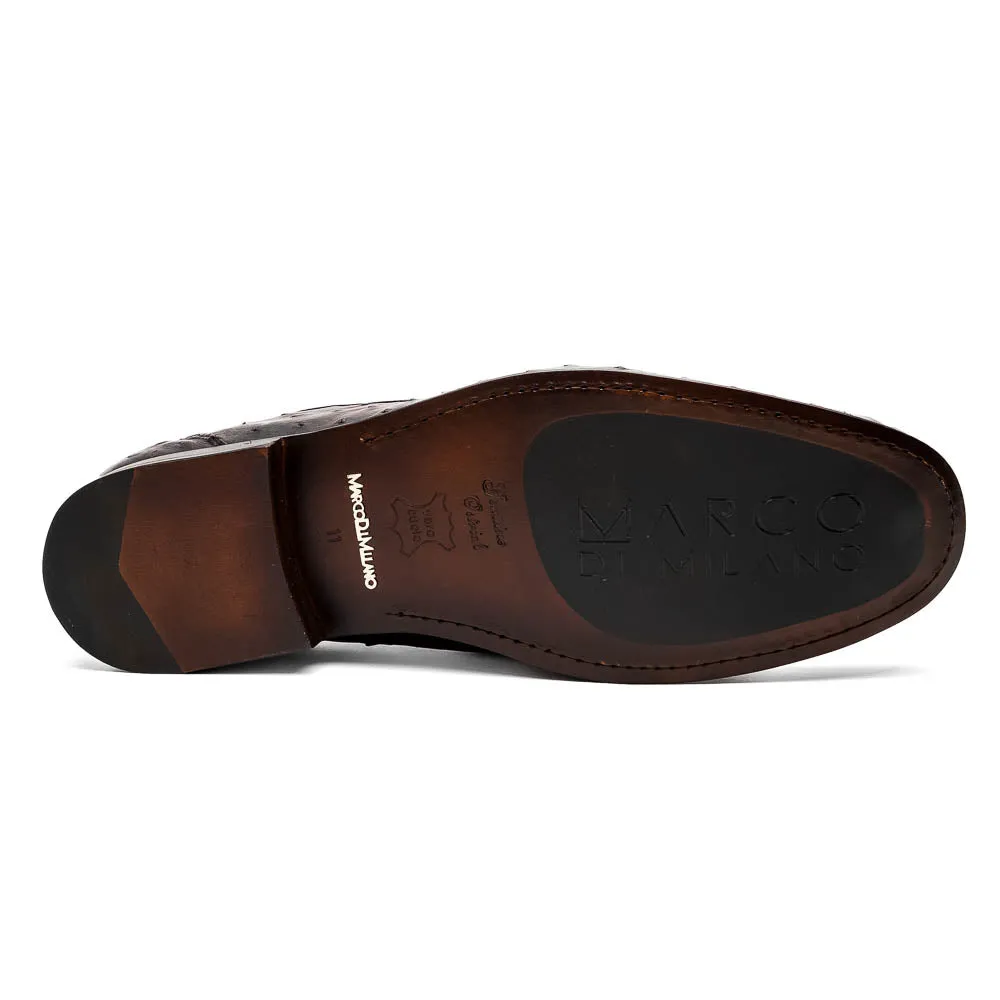 Marco Di Milano Ferrioni in Black Cherry Ostrich Bit Loafers