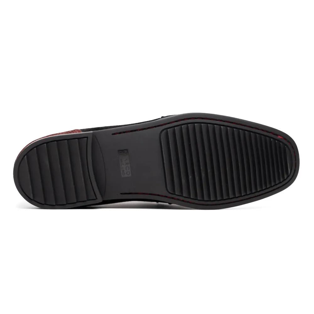 Marco Di Milano Hugo in Black Sueded Ostrich Leg Bit Loafers