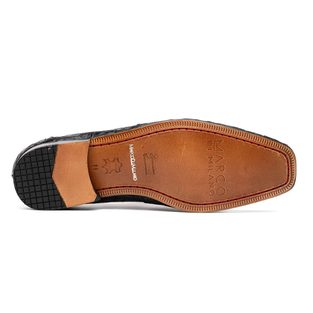 Marco Di Milano Landro in Black Caiman Loafers