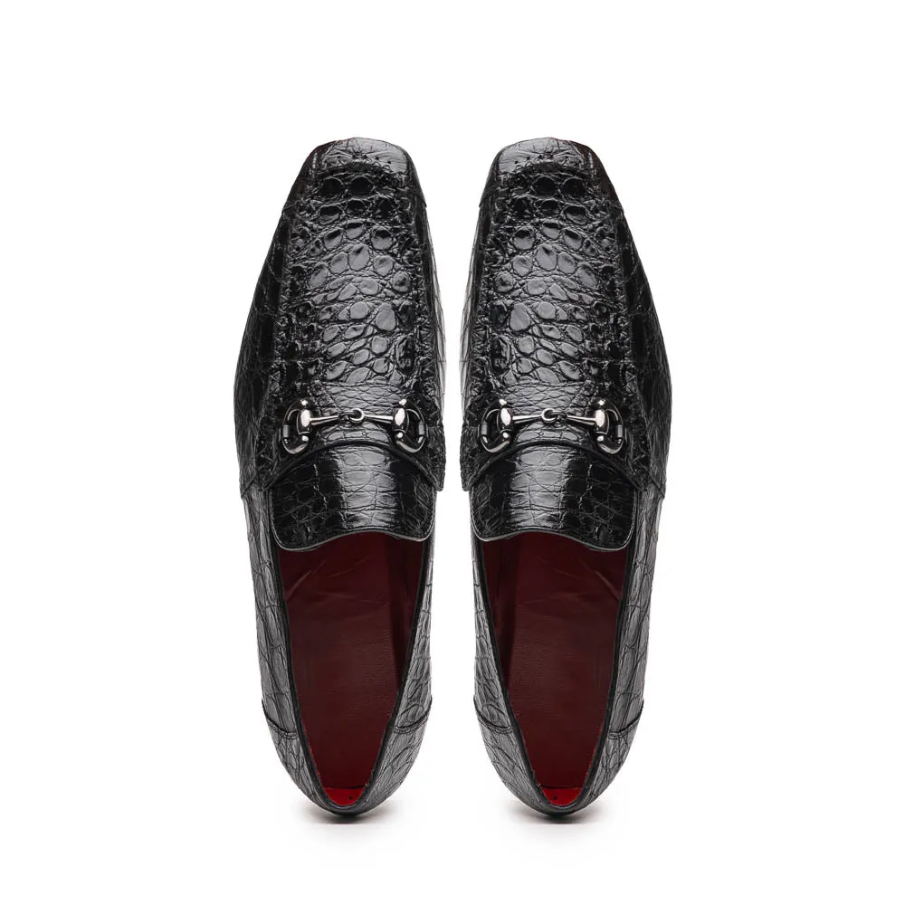 Marco Di Milano Landro in Black Caiman Loafers
