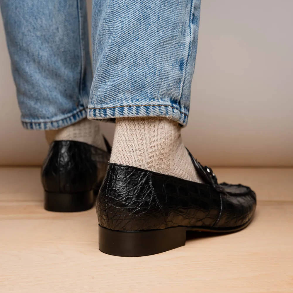Marco Di Milano Landro in Black Caiman Loafers