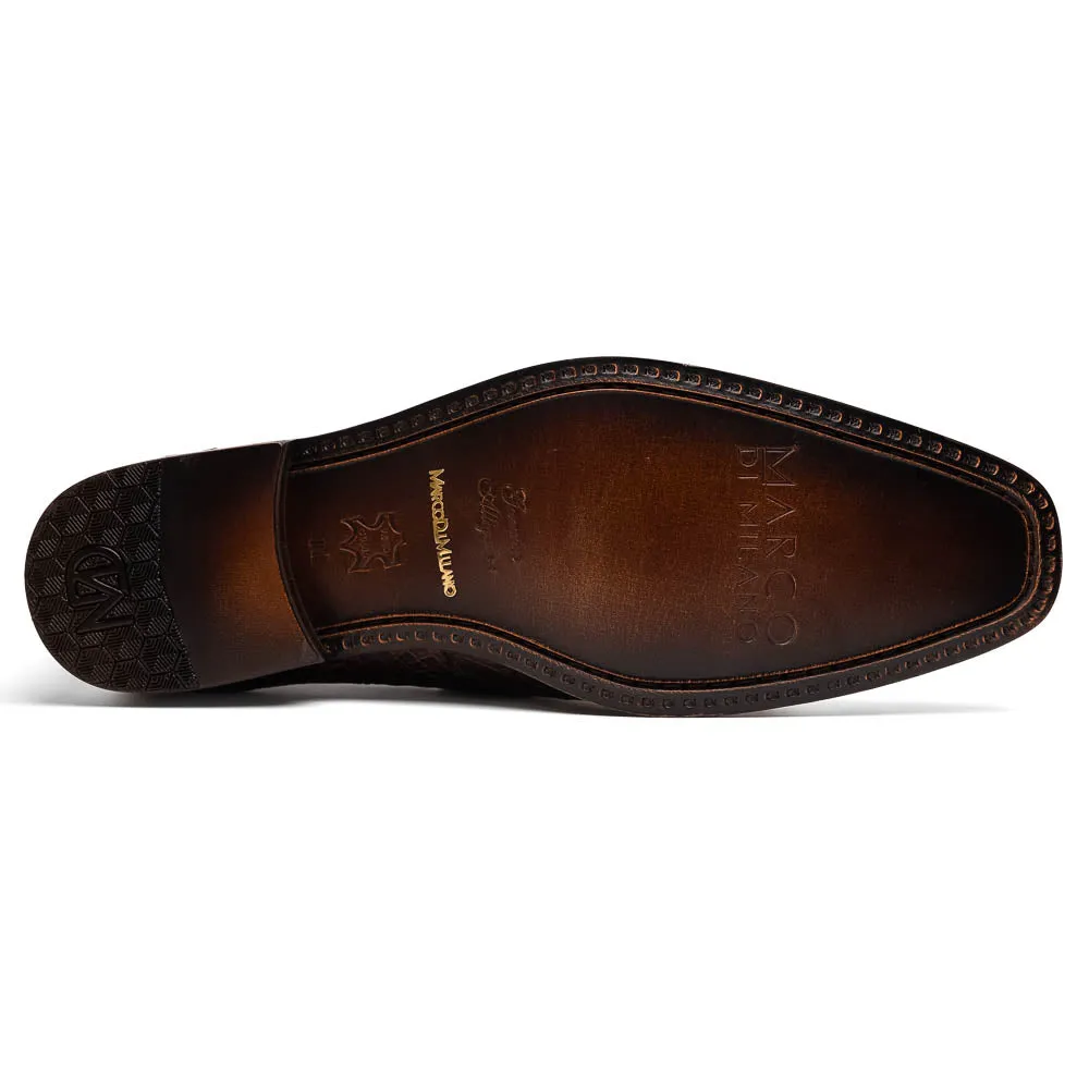 Marco Di Milano Matteo in Brown Alligator Penny Loafers