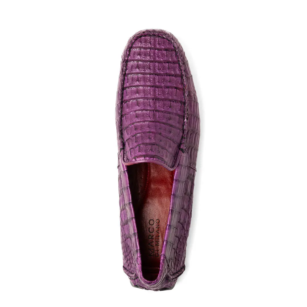 Marco Di Milano Remo in Purple Caiman Driver Loafers