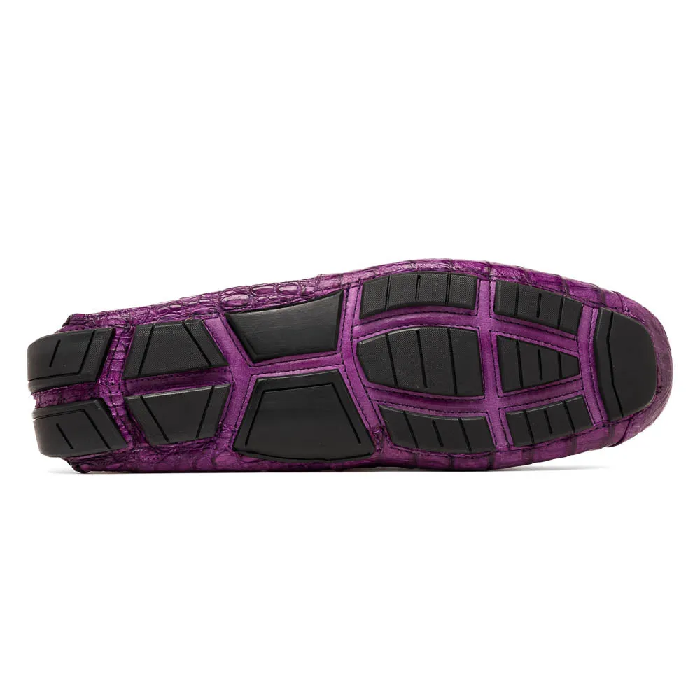 Marco Di Milano Remo in Purple Caiman Driver Loafers