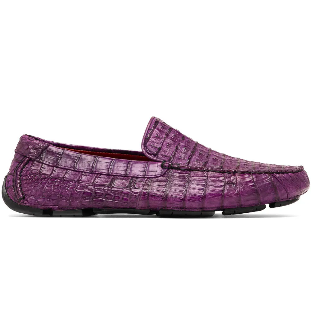 Marco Di Milano Remo in Purple Caiman Driver Loafers