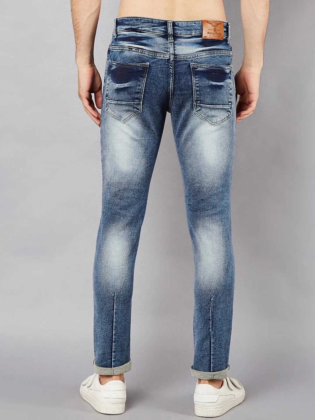 Men Blue Slim Fit Mid-Rise Clean Look Stretchable Jeans