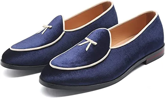 Men's Velvet Bow Loafers