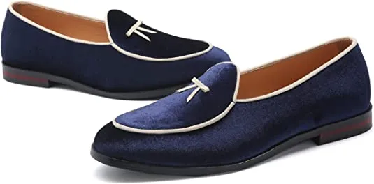 Men's Velvet Bow Loafers
