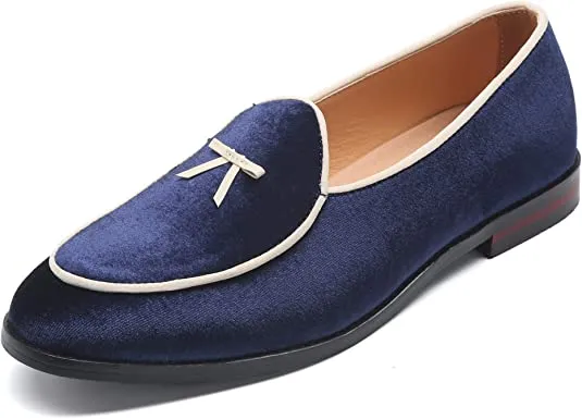 Men's Velvet Bow Loafers