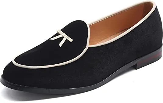 Men's Velvet Bow Loafers