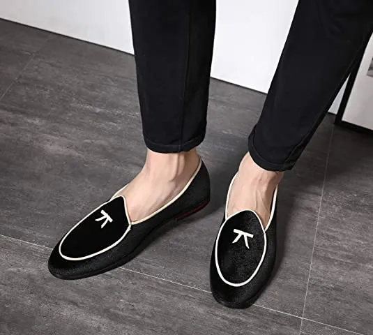 Men's Velvet Bow Loafers