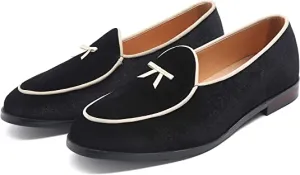 Men's Velvet Bow Loafers
