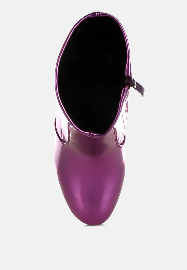 Metallic Pleather Sock Boots By RUW
