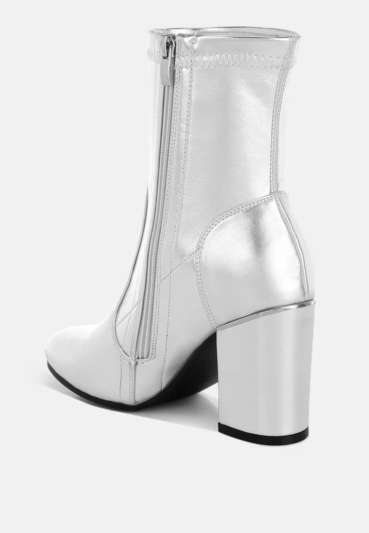 Metallic Pleather Sock Boots By RUW