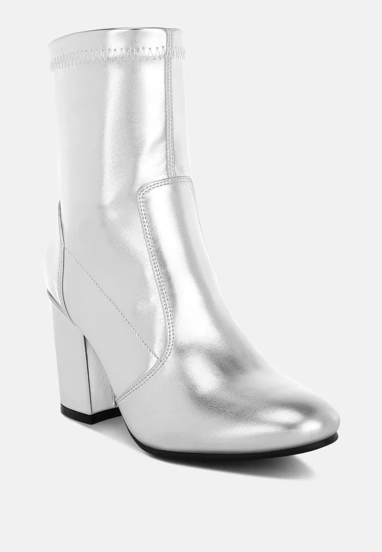 Metallic Pleather Sock Boots By RUW