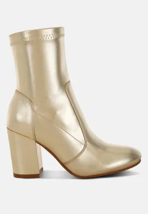 Metallic Pleather Sock Boots By RUW