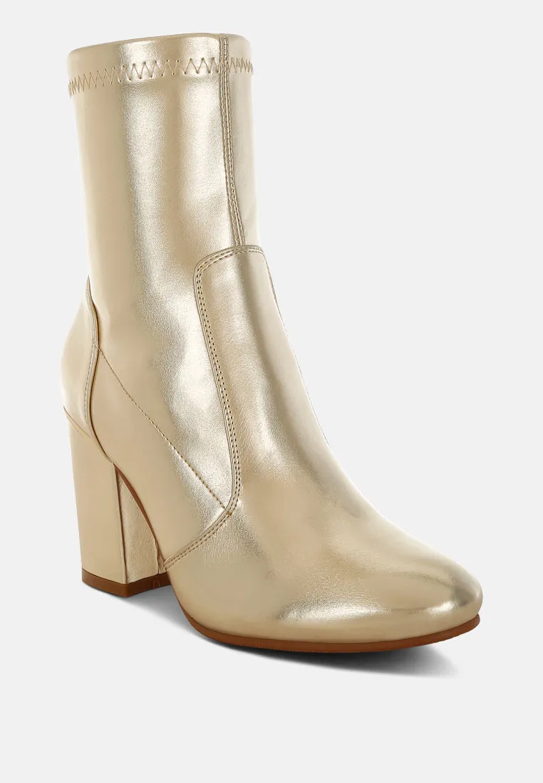 Metallic Pleather Sock Boots By RUW