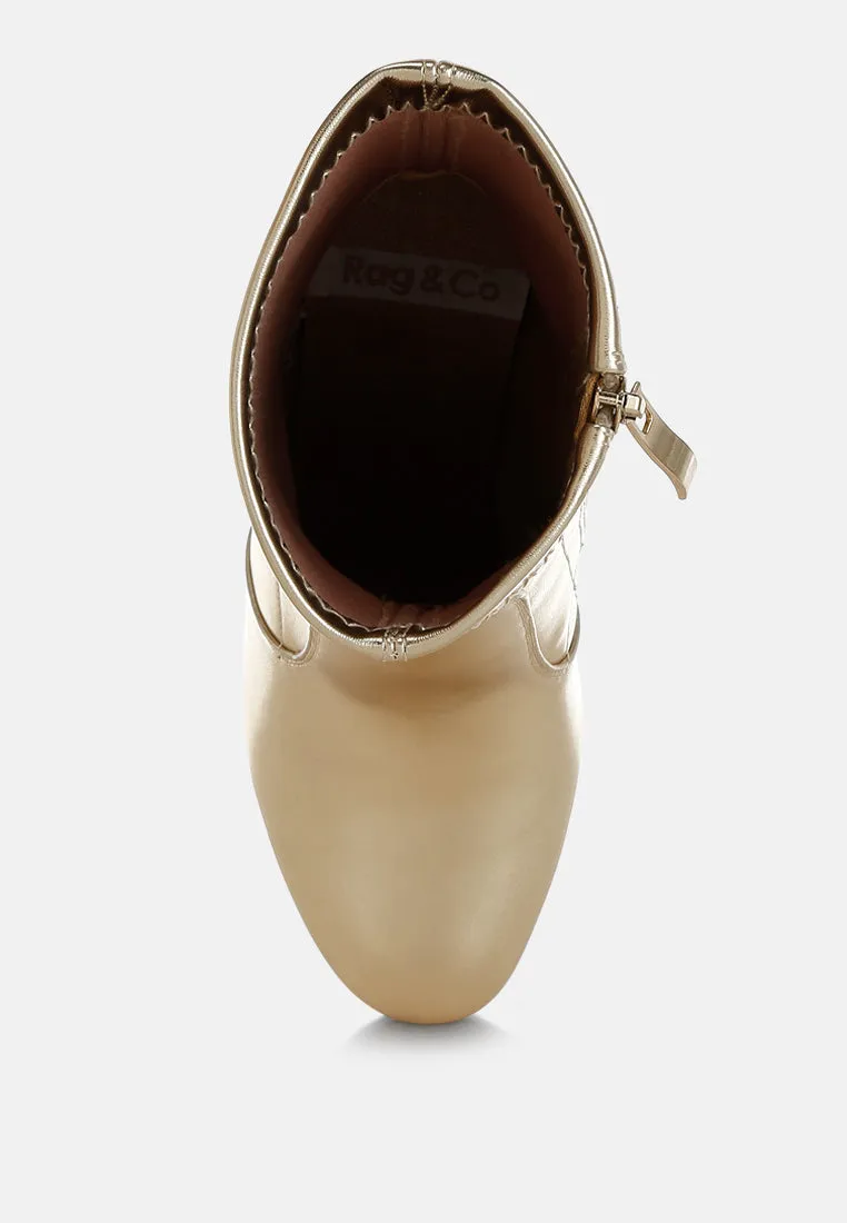 Metallic Pleather Sock Boots By RUW