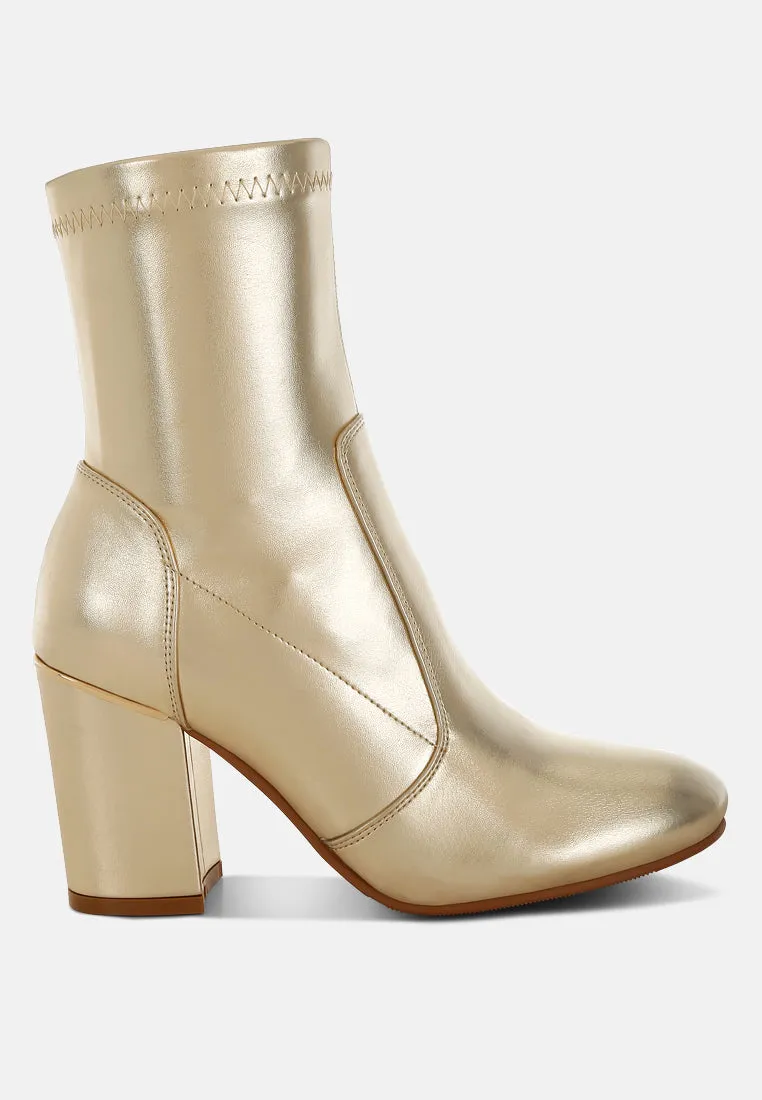 Metallic Pleather Sock Boots By RUW
