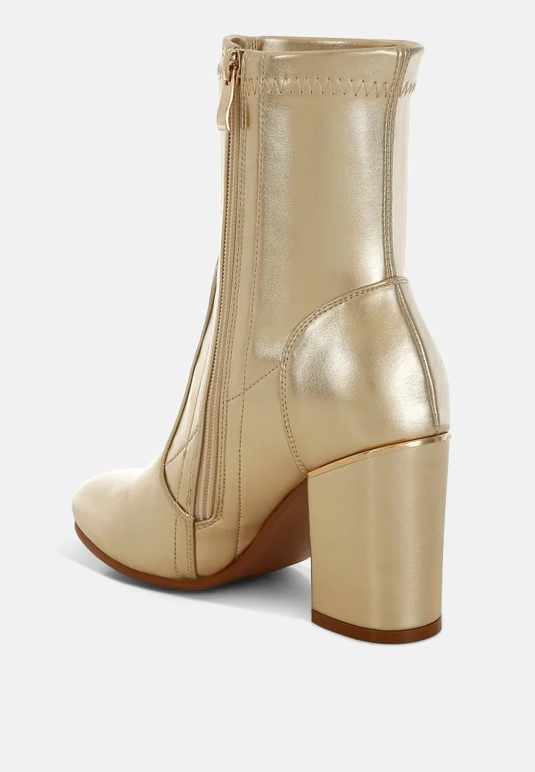 Metallic Pleather Sock Boots By RUW