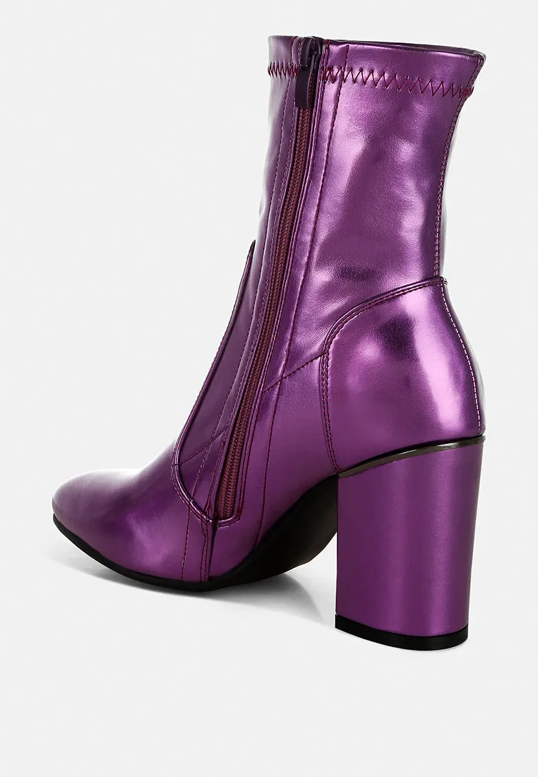 Metallic Pleather Sock Boots By RUW