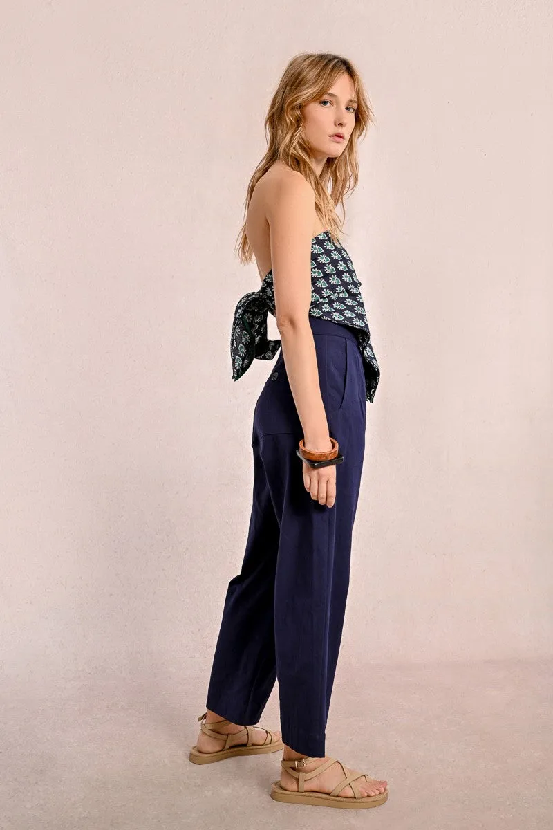 Molly Bracken High Waist Straight Leg Trousers