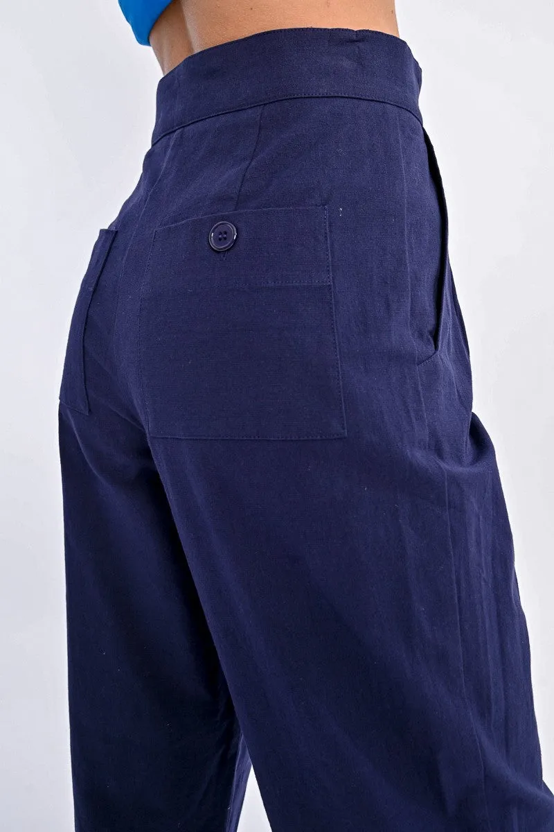 Molly Bracken High Waist Straight Leg Trousers