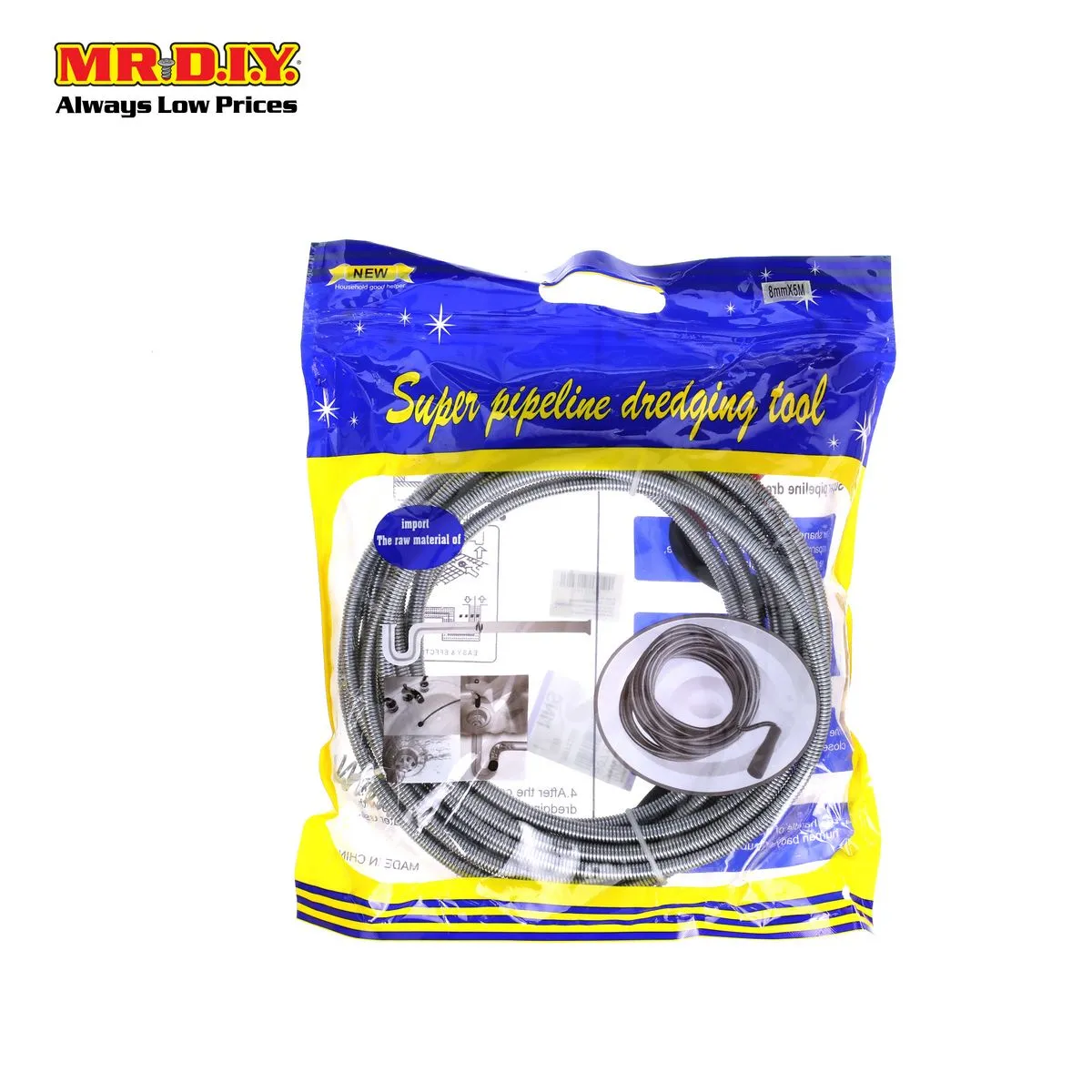 (MR.DIY) Super Pipeline Dredging Tool (8mm x 5m)