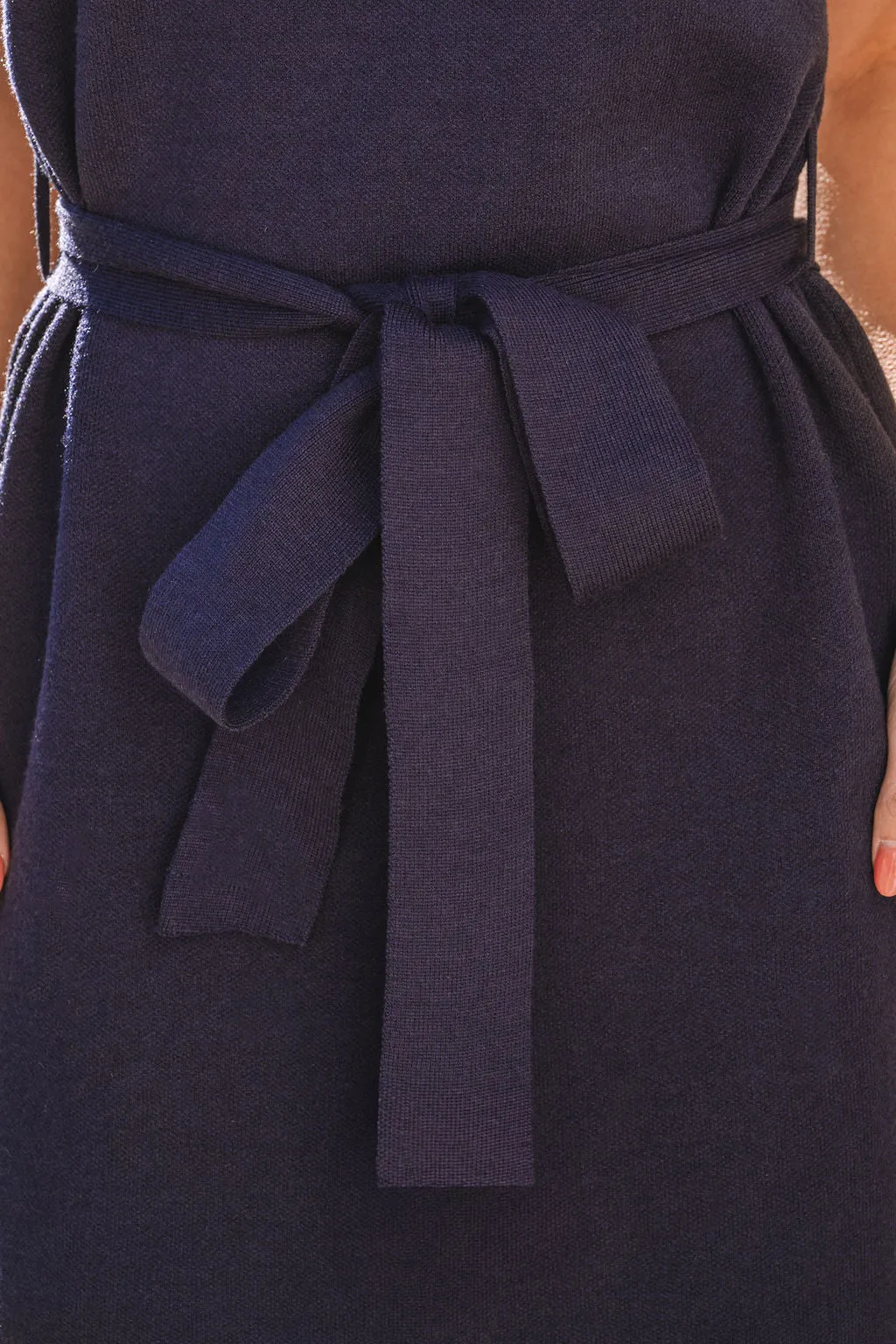 Navy Contrast Trim Athleisure Dress