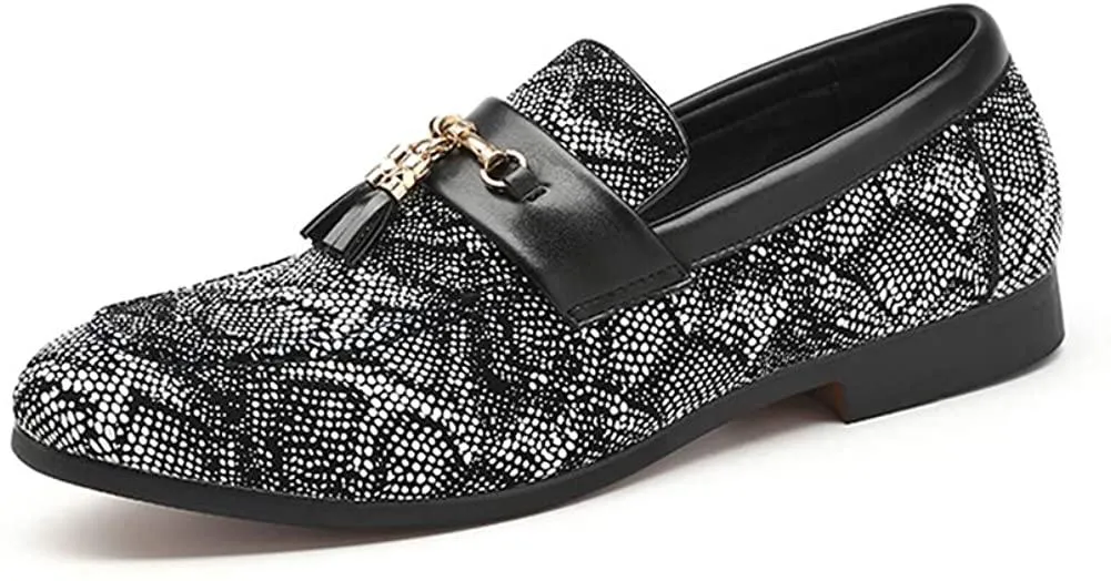 NXY Blue Penny Loafers for Men丨Premium Fabric Leather Fashion Tassel Dress Shoes &amp; Slip On Driving Shoes - Stylish Porm Loafers for Men