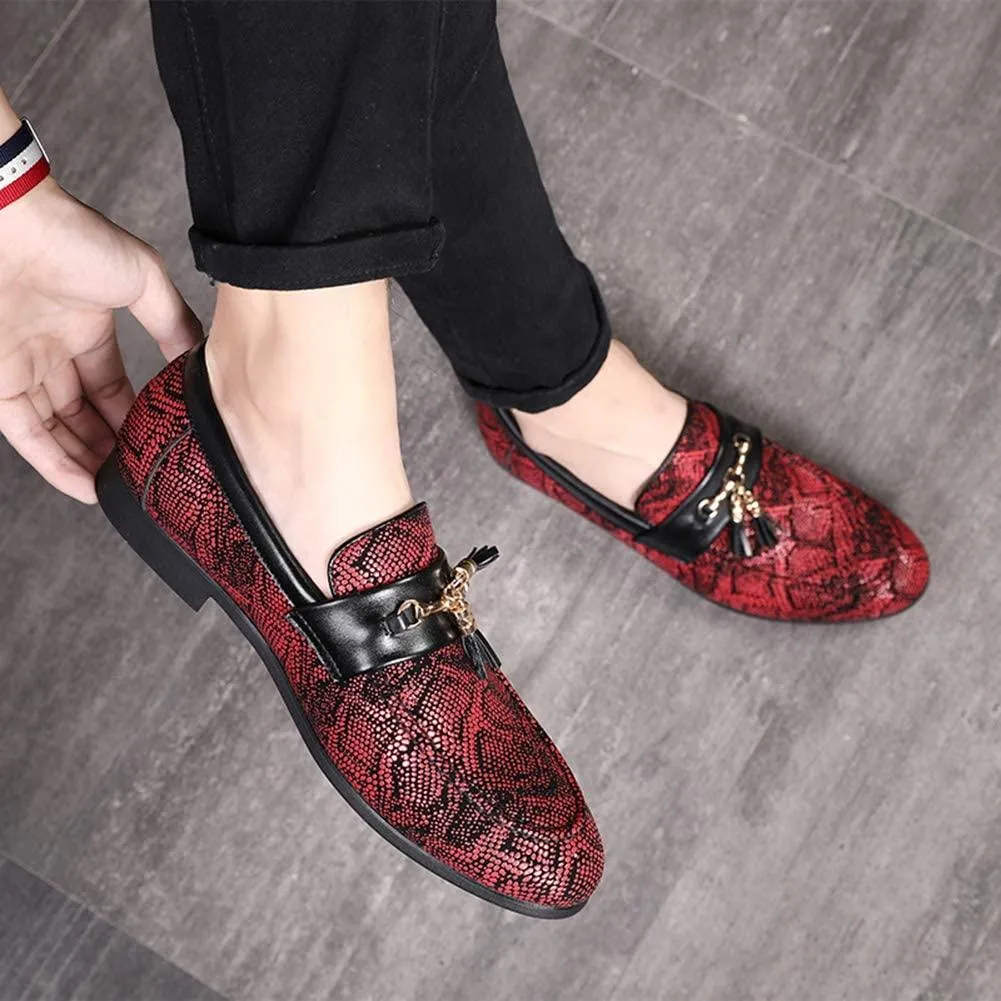NXY Blue Penny Loafers for Men丨Premium Fabric Leather Fashion Tassel Dress Shoes &amp; Slip On Driving Shoes - Stylish Porm Loafers for Men