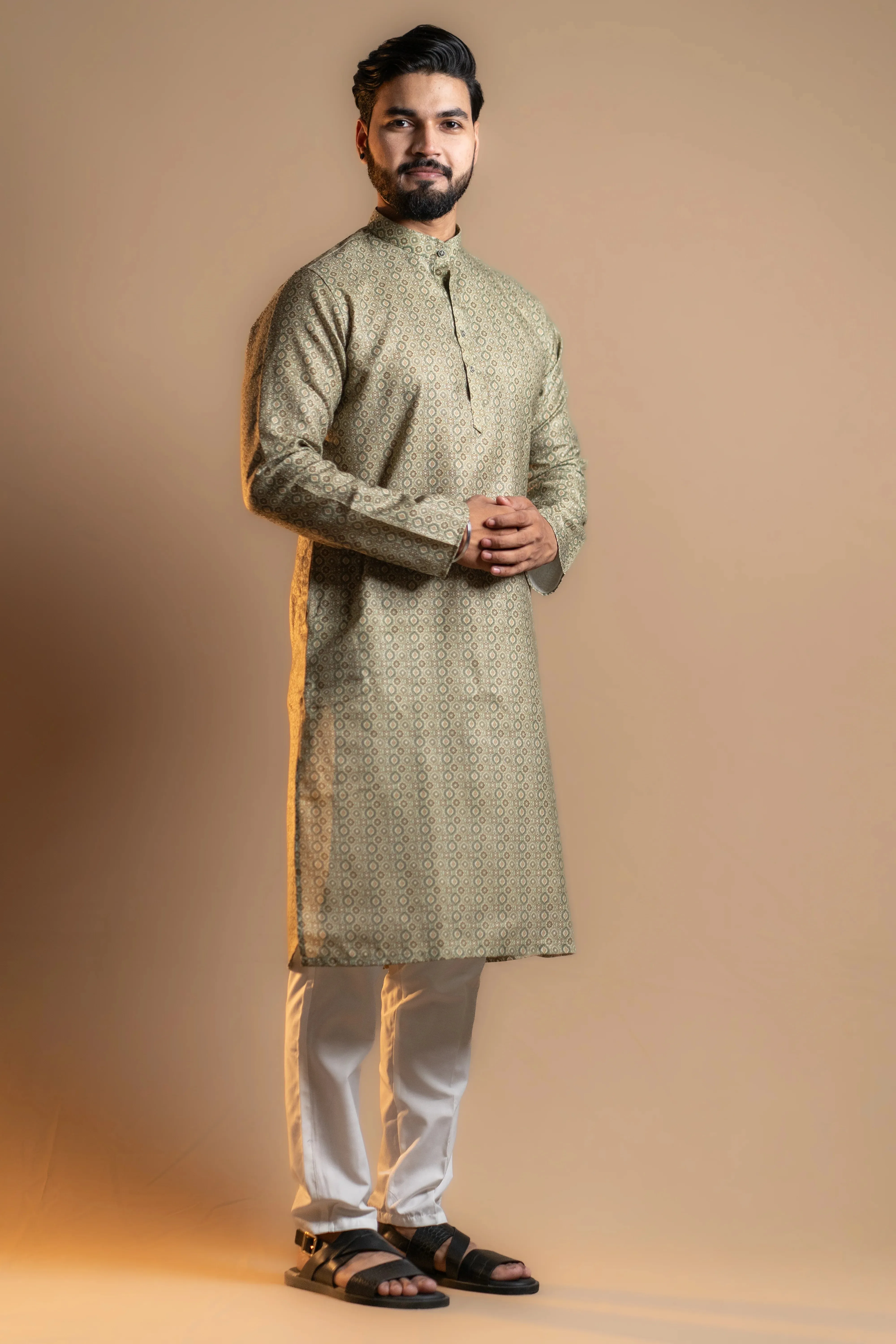 Olive Green Kurta Set for Men
