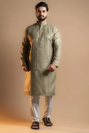 Olive Green Kurta Set for Men