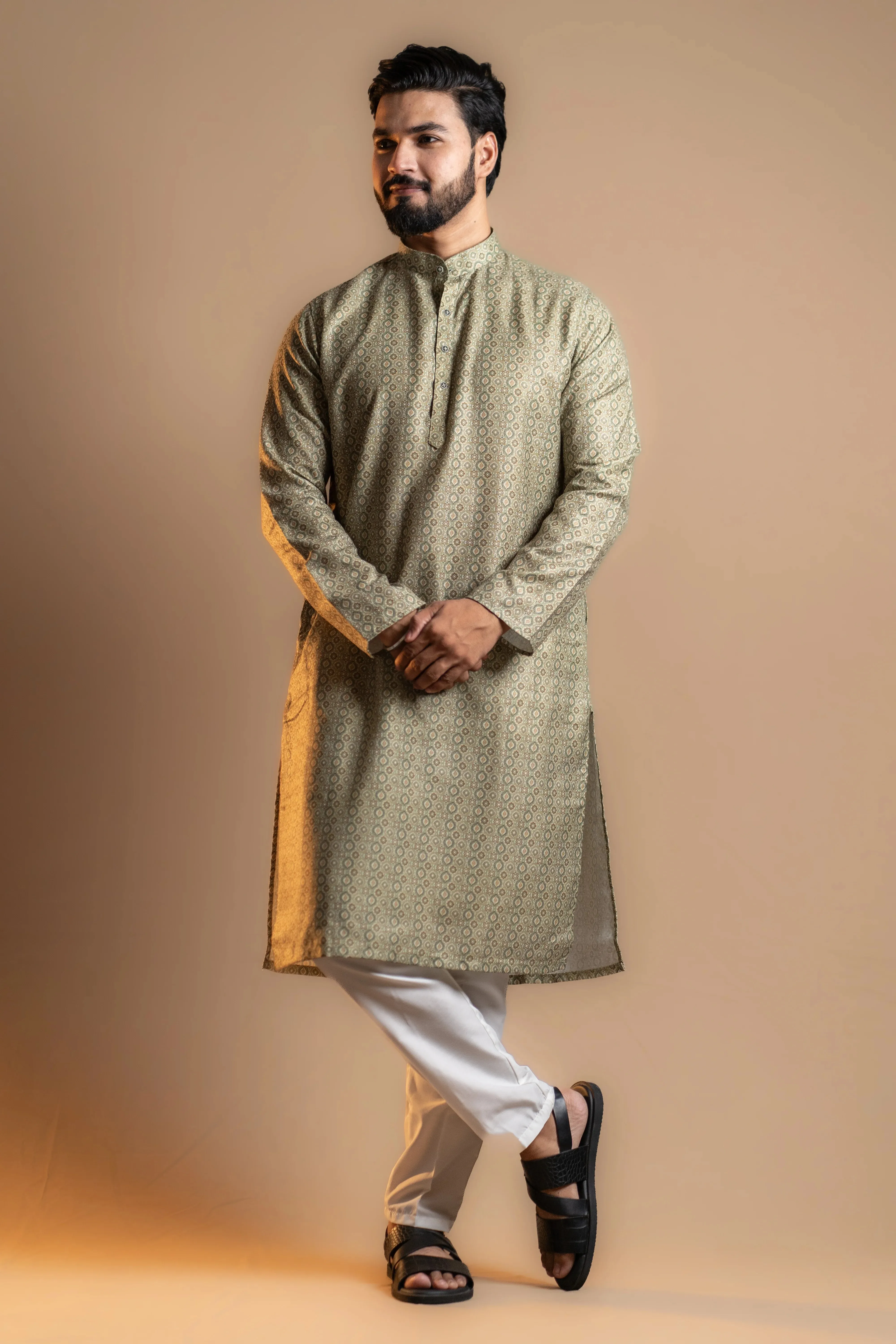 Olive Green Kurta Set for Men