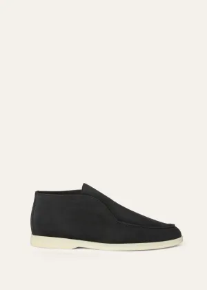Open Walk Boots in Matte Black Suede