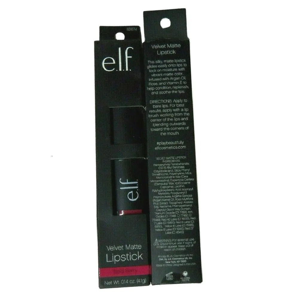 Pack of E.l.f. Velvet Matte Lipstick, Bold Berry # 82674