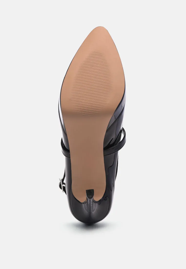 Patent Faux Leather Cross Strap Pumps By Ruw