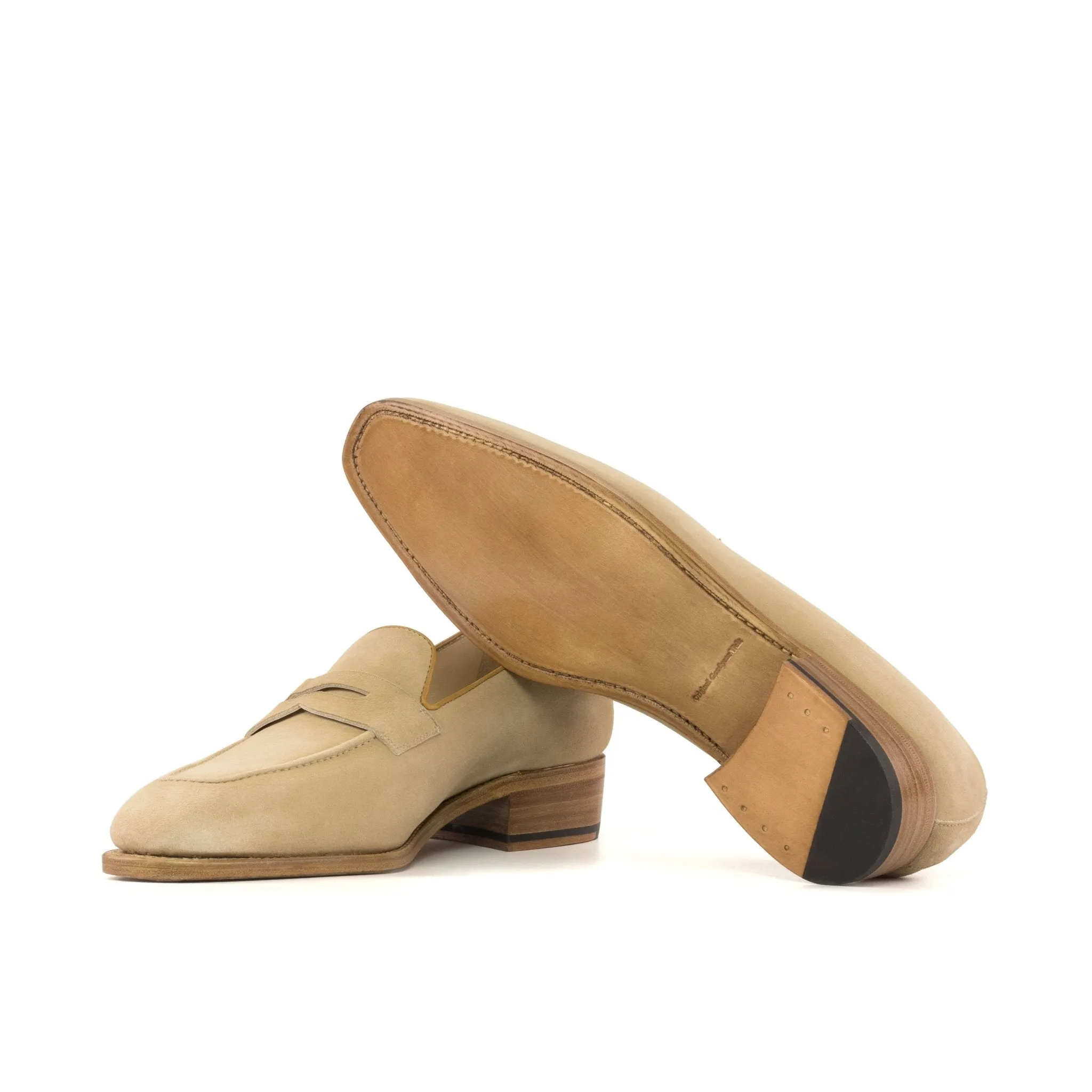 Penny Loafer in Camel Kid Suede