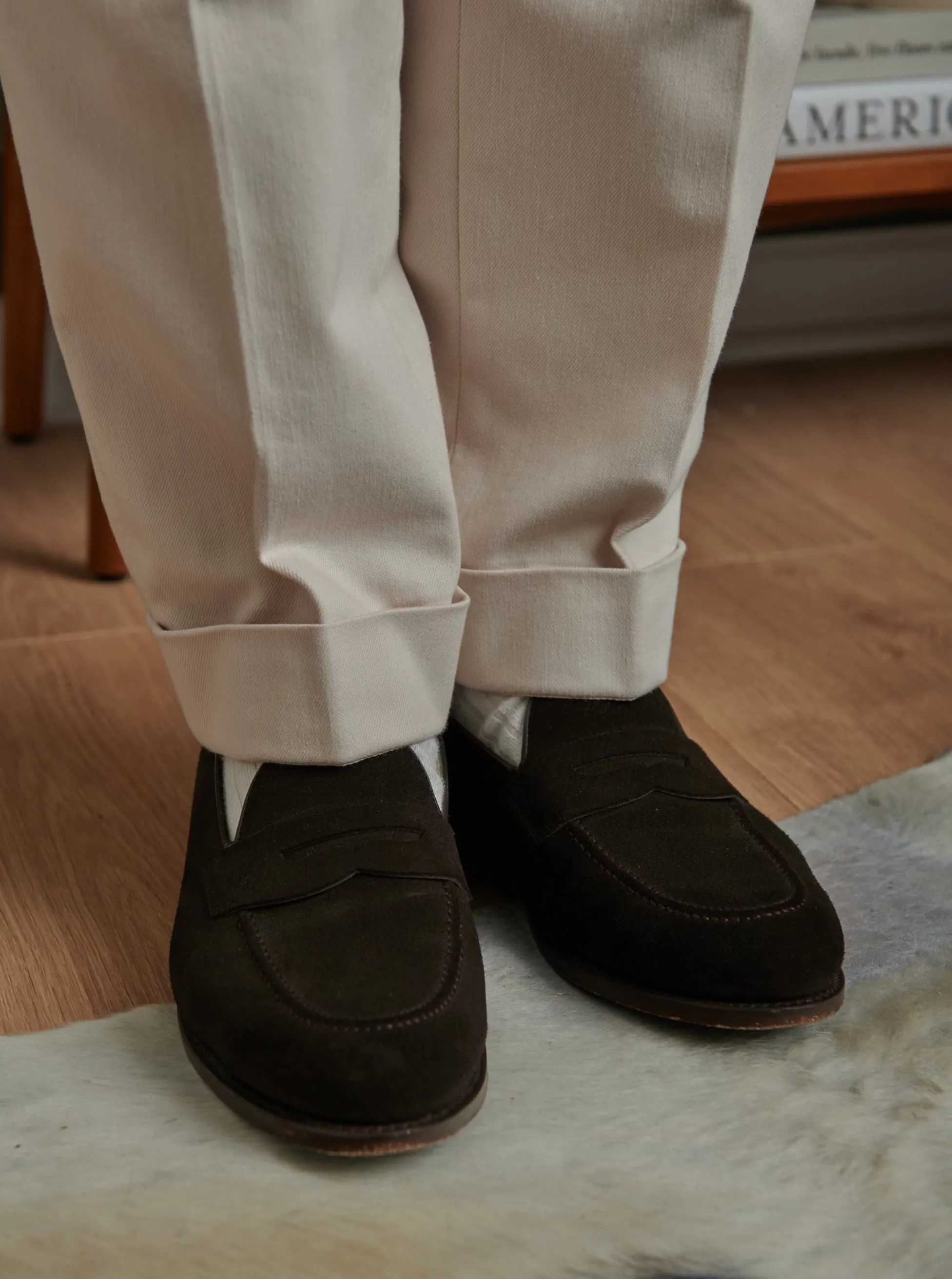 Penny Loafer in Dark Brown Suede