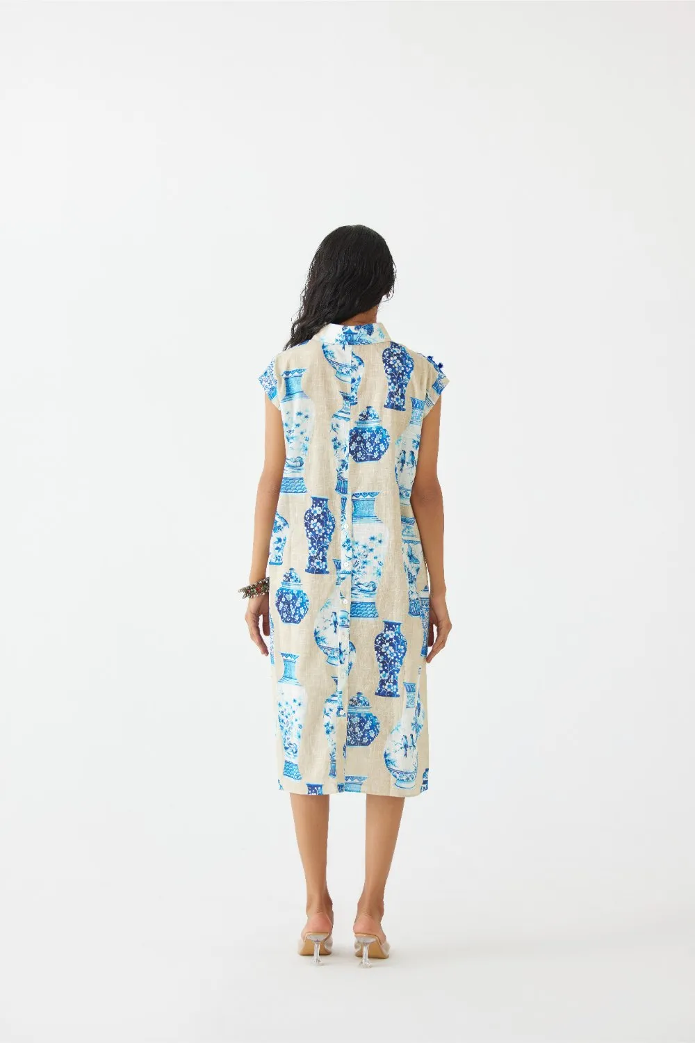 PORCELAIN KNOT SHIRT DRESS