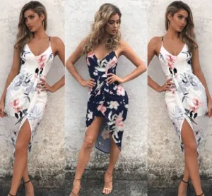 Printing Skinny Slip Dress