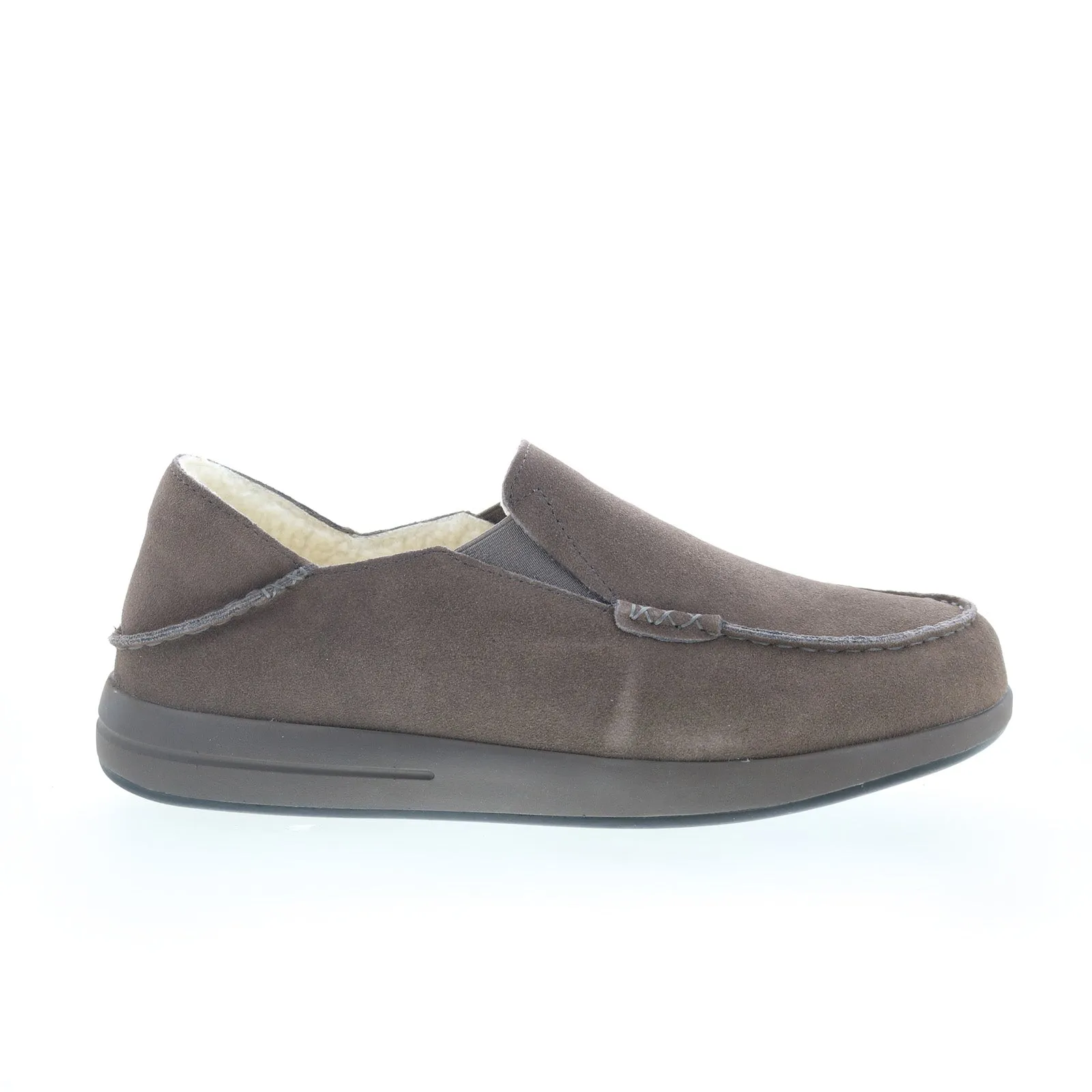 Propet Edsel MXX004SSTN Mens Brown Extra Wide 3E Suede Loafer Slippers Shoes