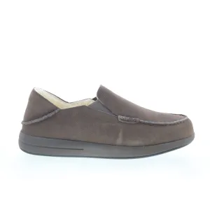 Propet Edsel MXX004SSTN Mens Brown Extra Wide 3E Suede Loafer Slippers Shoes
