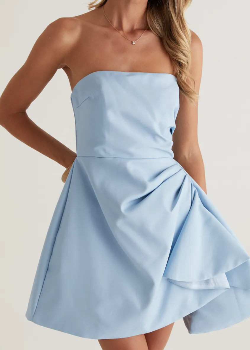 Prunella Strapless Dress - Blue