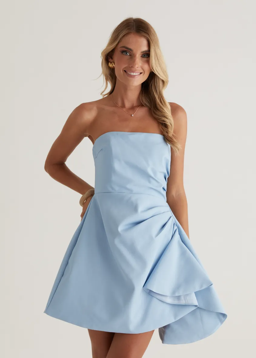Prunella Strapless Dress - Blue