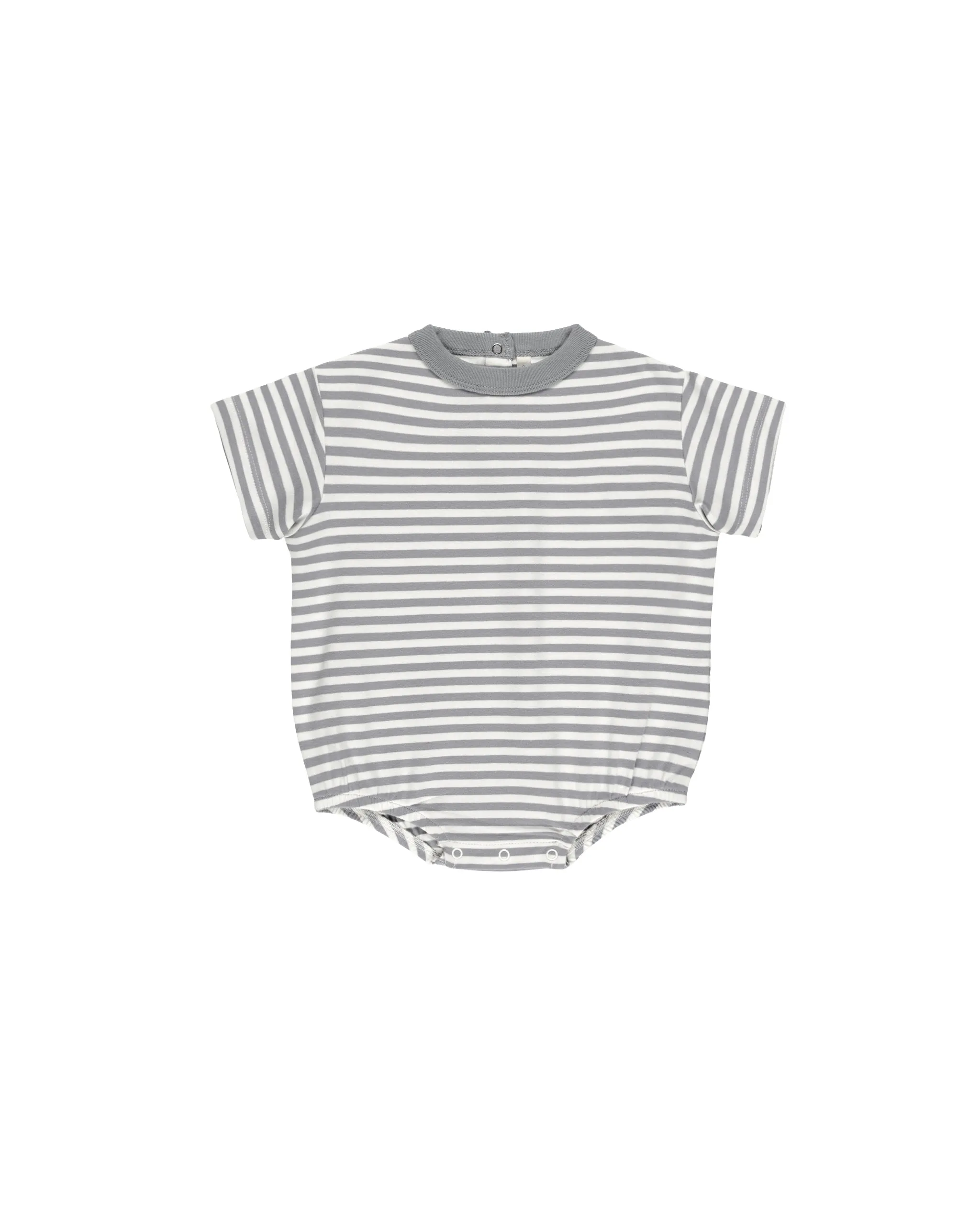 Quincy Mae Relaxed Bubble Romper || Blue Stripe