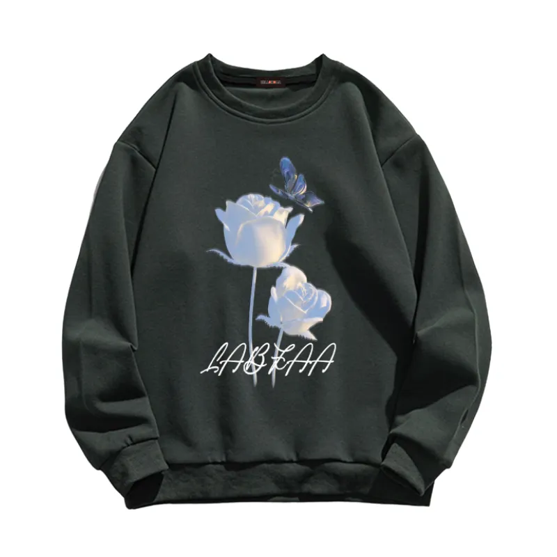 Retro Bold Rose Graphic Sweatshirt
