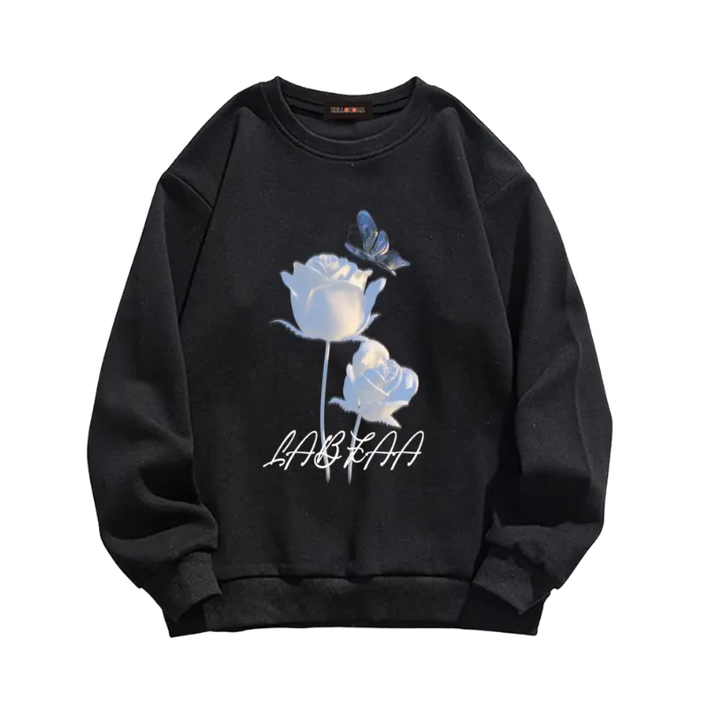 Retro Bold Rose Graphic Sweatshirt