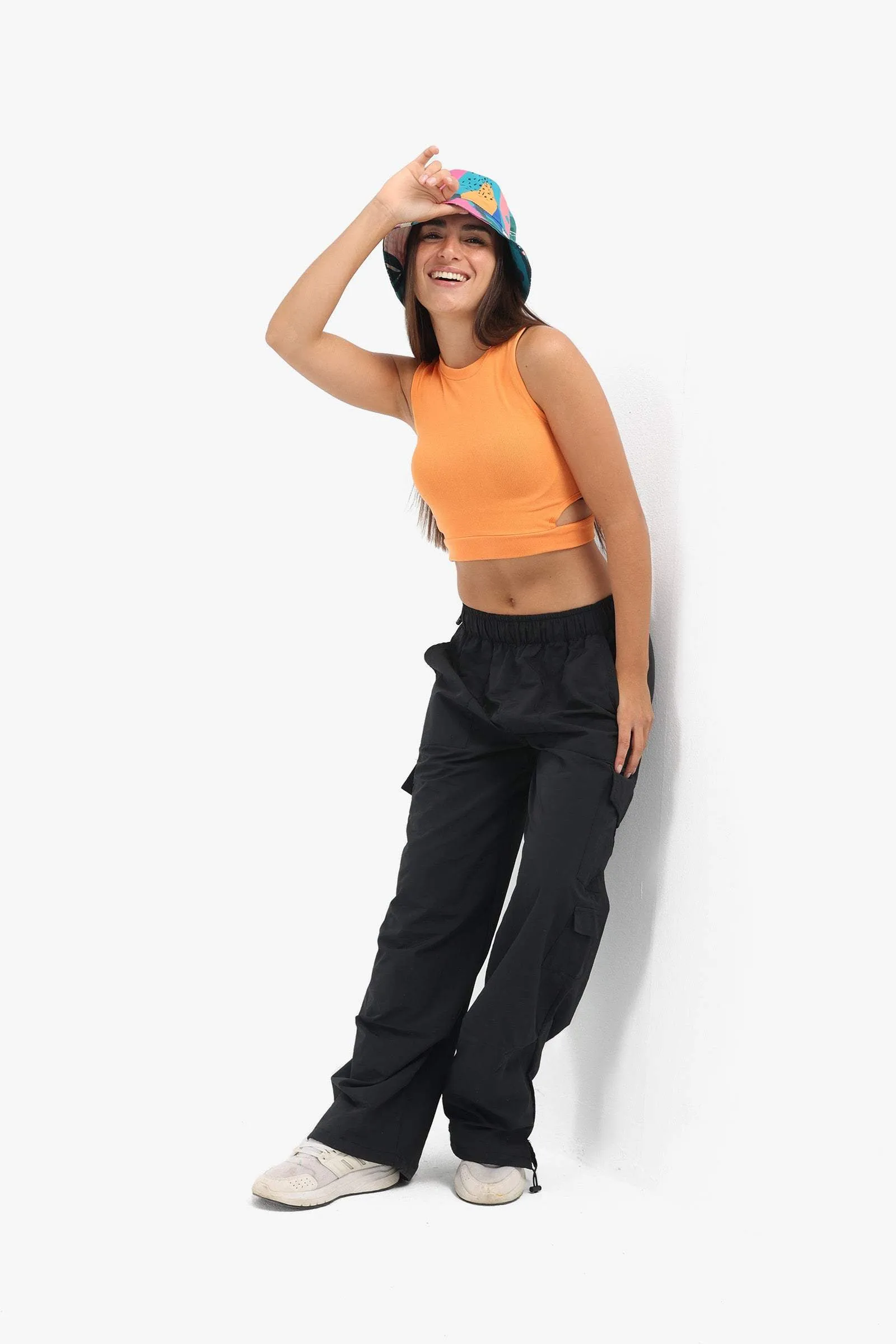 Ribbed Top with Cut Out Sides