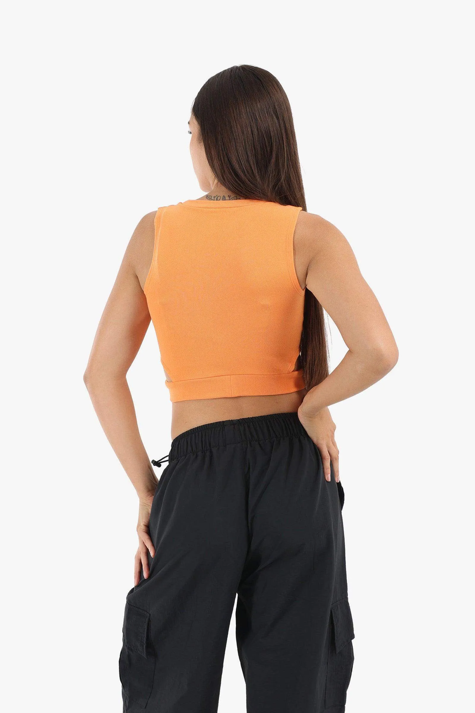 Ribbed Top with Cut Out Sides